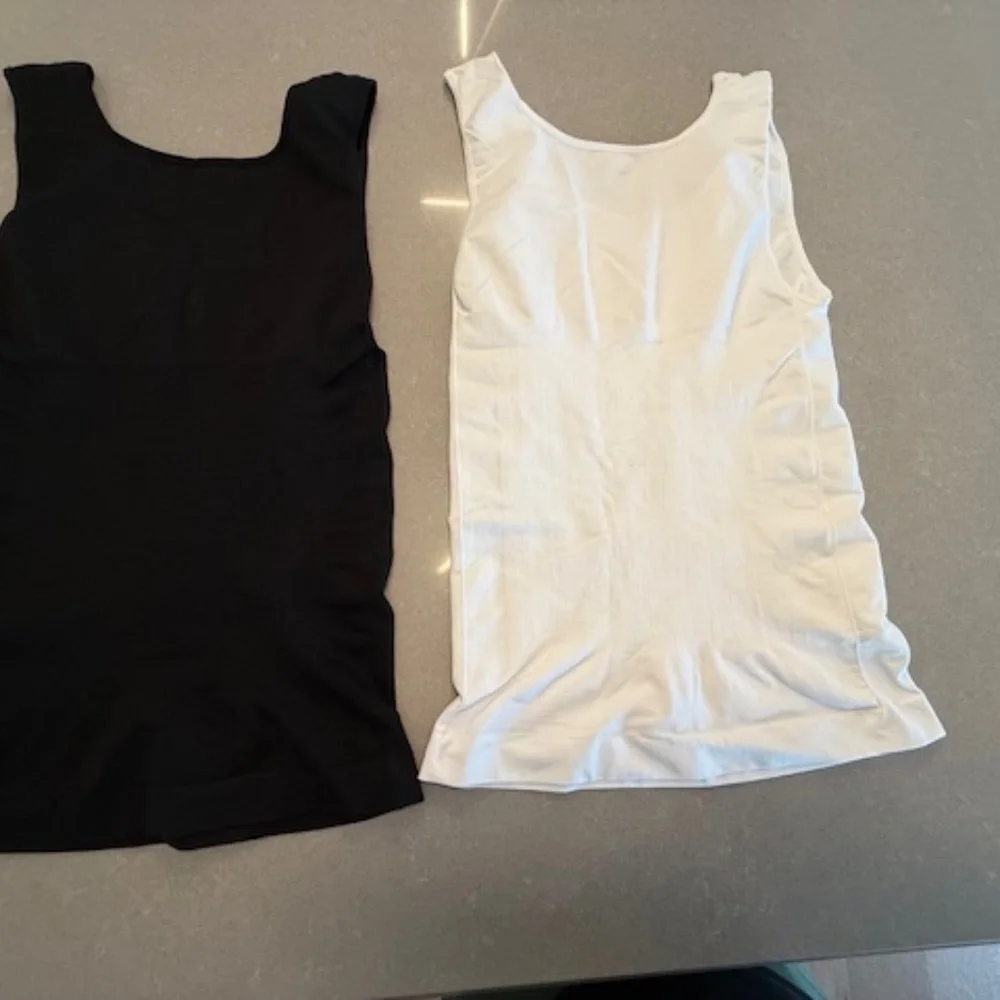 2 Men's Compression Undershirt Slimming Tanks Shirt Abdomen XXL EUC